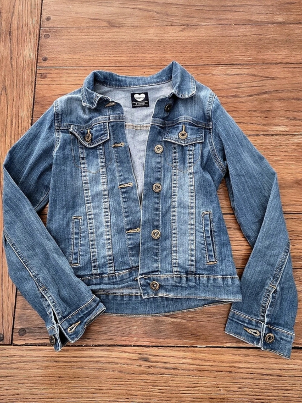 Girls' Denim Jacket Size Medium Faded Blue